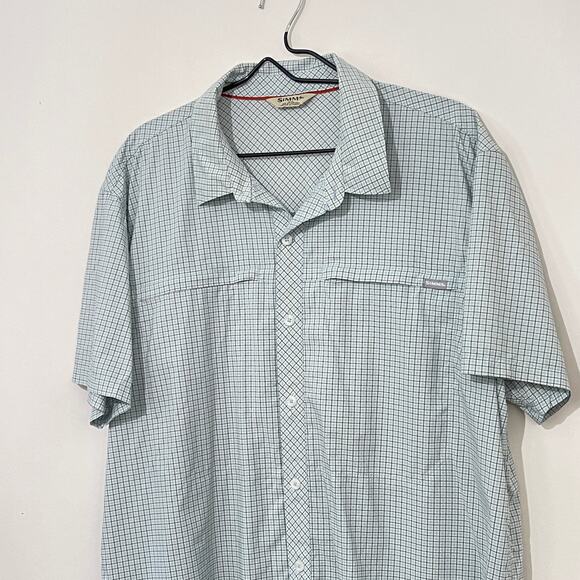 Simms Shirt Mens XL Button Up Short Sleeve Fishing Performance Outdoor Quick Dry - Picture 8 of 10